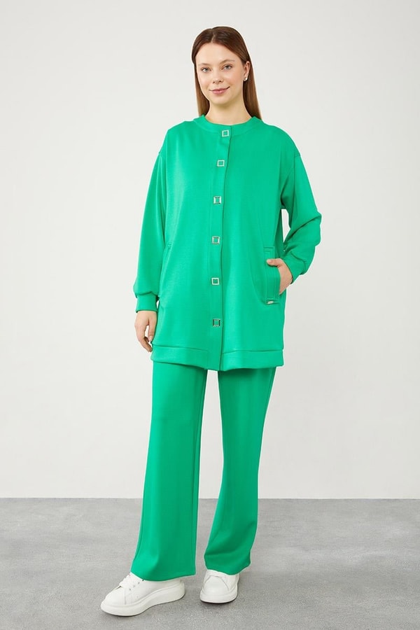 LevidorLevidor Benetton Bisiklet Yaka Cepli Penye Pantolonlu Spor Takım