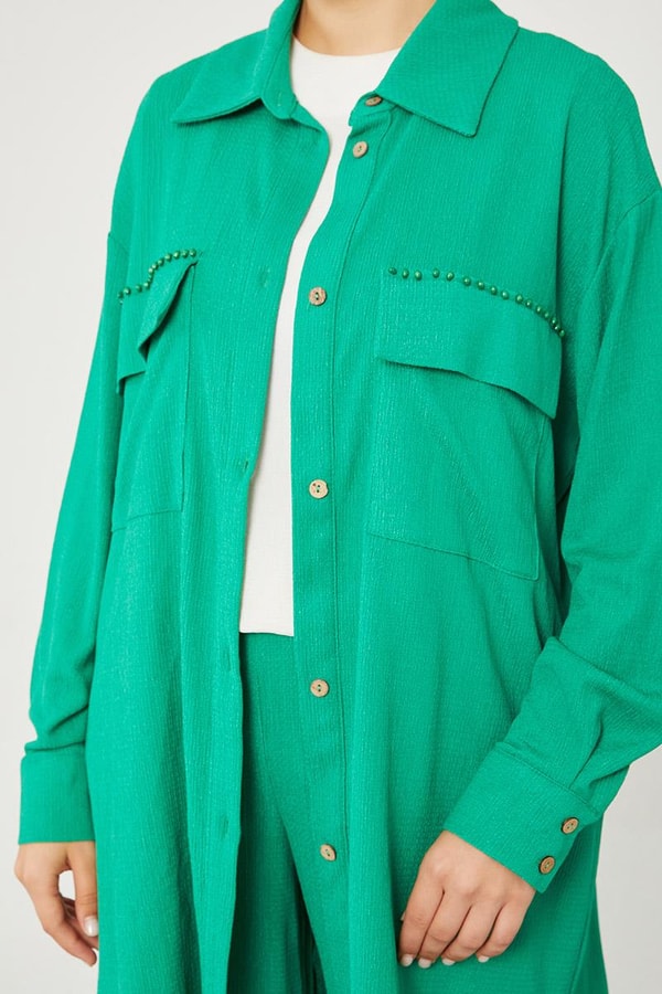 LevidorLevidor Benetton Cep İşlemeli Bürümcük Kumaş Takım