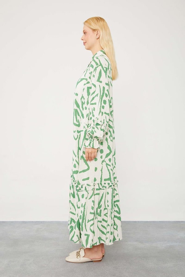 LevidorLevidor Benetton Fırfır Detaylı Gömlek Elbise