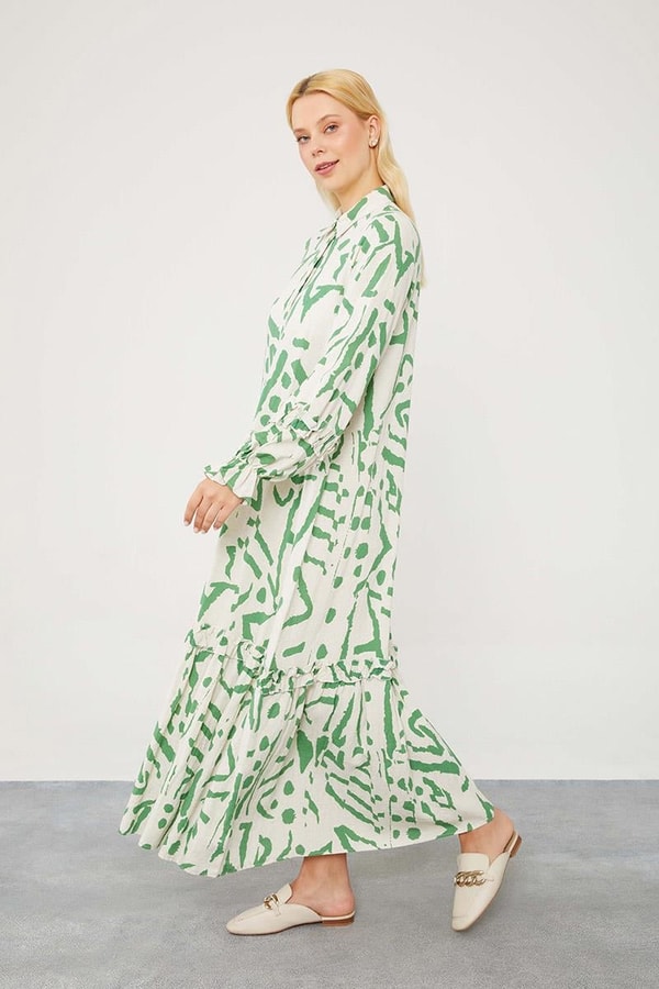 LevidorLevidor Benetton Fırfır Detaylı Gömlek Elbise