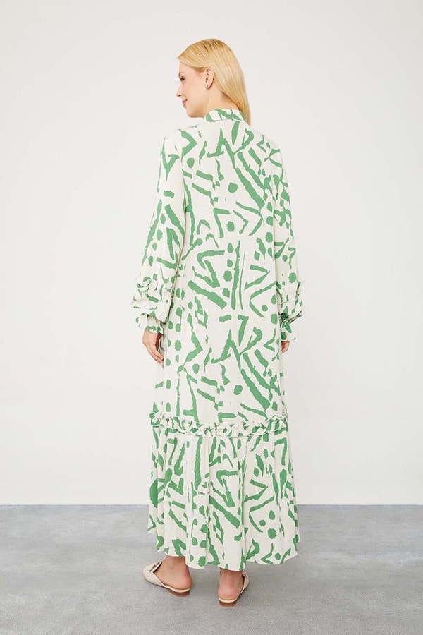 LevidorLevidor Benetton Fırfır Detaylı Gömlek Elbise