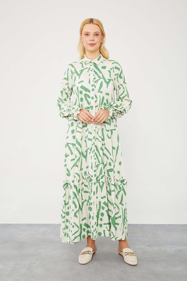 LevidorLevidor Benetton Fırfır Detaylı Gömlek Elbise