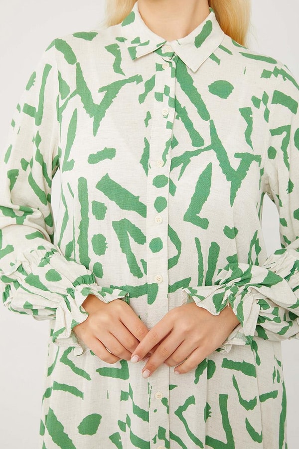 LevidorLevidor Benetton Fırfır Detaylı Gömlek Elbise