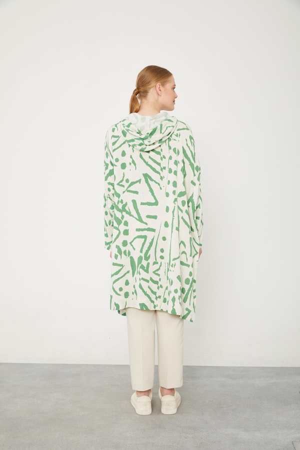 LevidorLevidor Benetton Kapüşonlu Püskül Detaylı Keten Tunik