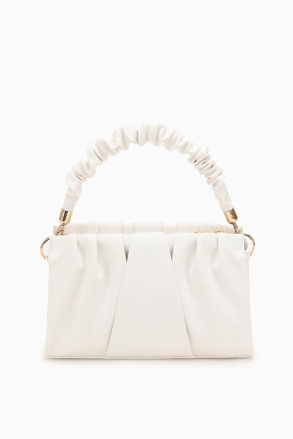LevidorLevidor Beyaz Büzgü Detaylı El Çantası