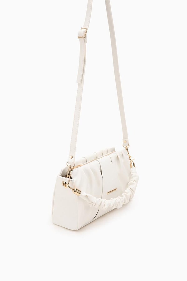 LevidorLevidor Beyaz Büzgü Detaylı El Çantası