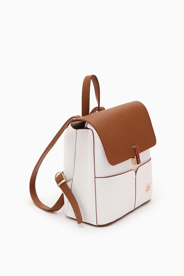 LevidorLevidor Beyaz Çift Renkli Sırt Çantası