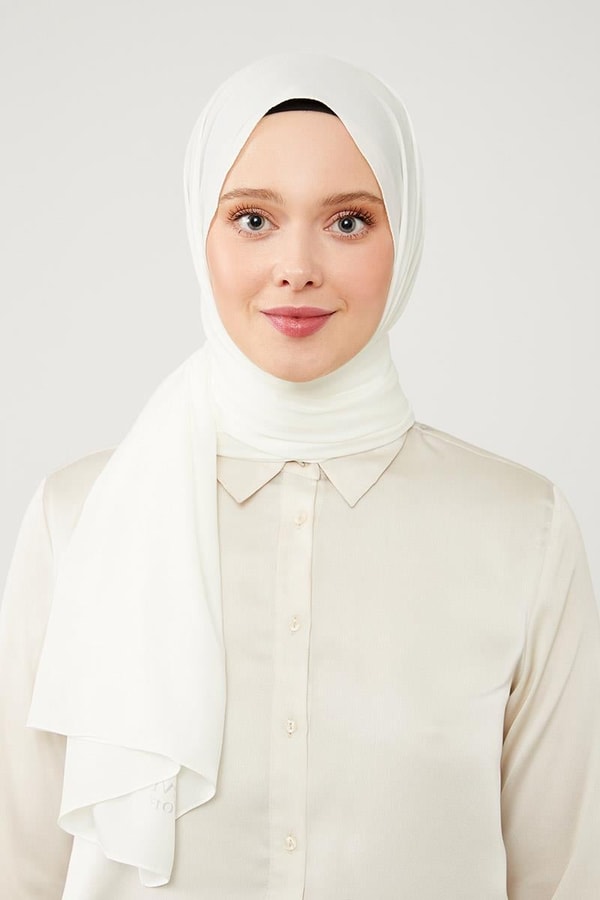 LevidorLevidor Beyaz Dama Desen Jakarlı Elegance Şal