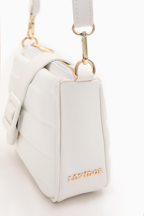 LevidorLevidor Beyaz Kapitone Omuz Çantası
