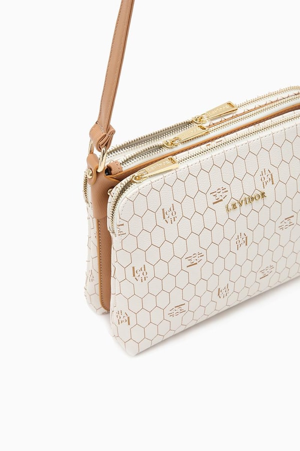 LevidorLevidor Beyaz Petek Baskılı Omuz Çantası