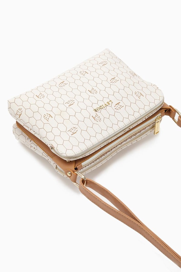 LevidorLevidor Beyaz Petek Baskılı Omuz Çantası