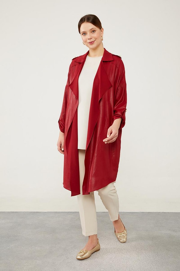 LevidorLevidor Bordo Apolet Detaylı Kısa Kap