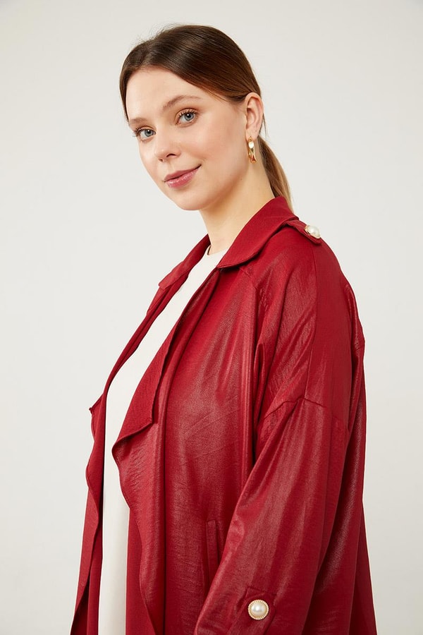 LevidorLevidor Bordo Apolet Detaylı Kısa Kap