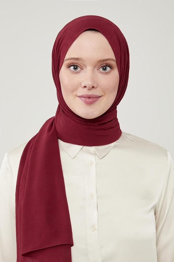 LevidorLevidor Bordo Düz Renk Frozen Krep Şal