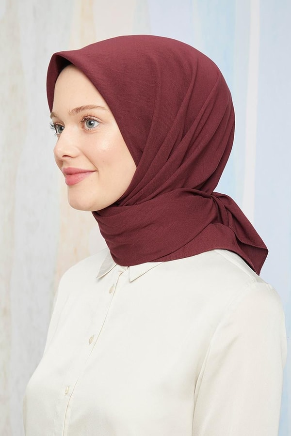 LevidorLevidor Bordo Pamuk Cazz Kare Eşarp