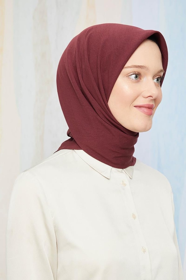 LevidorLevidor Bordo Pamuk Cazz Kare Eşarp
