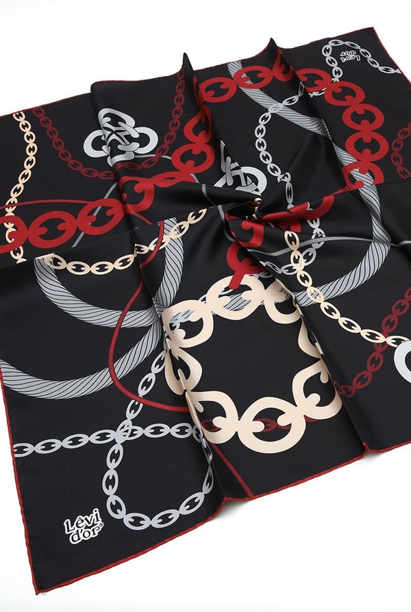 LevidorLevidor Bordo Twill Saf İpek Eşarp