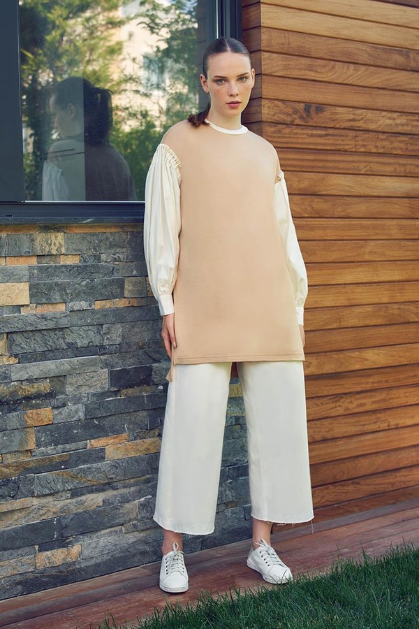 LevidorLevidor Camel Balon Kol Tunik