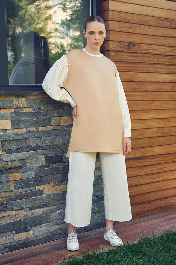 LevidorLevidor Camel Balon Kol Tunik