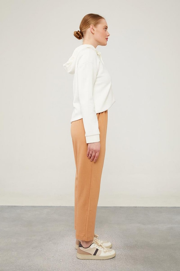 LevidorLevidor Camel Beli Lastikli Bağıcıklı Pantolon