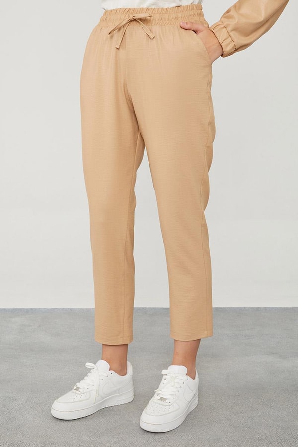 LevidorLevidor Camel Bisiklet Yaka Ribanalı Spor Takım