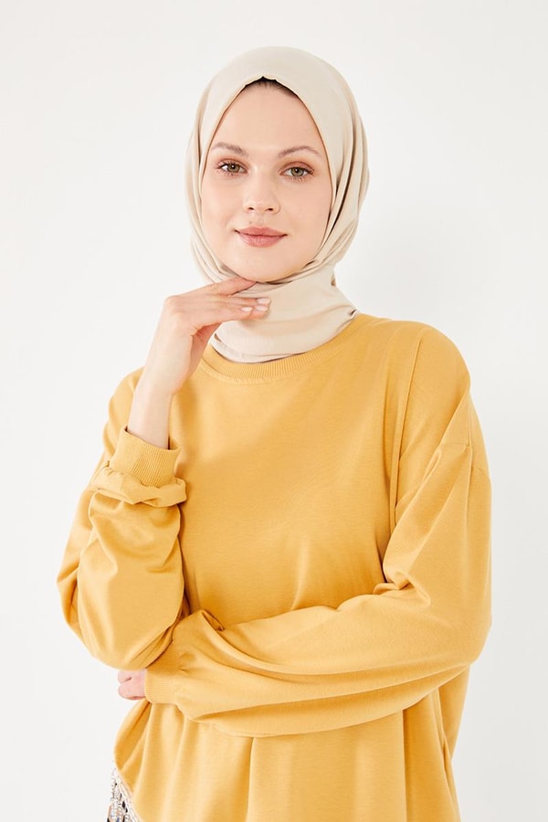 LevidorLevidor Camel Bluz Taşlı Pilise Etekli Takım