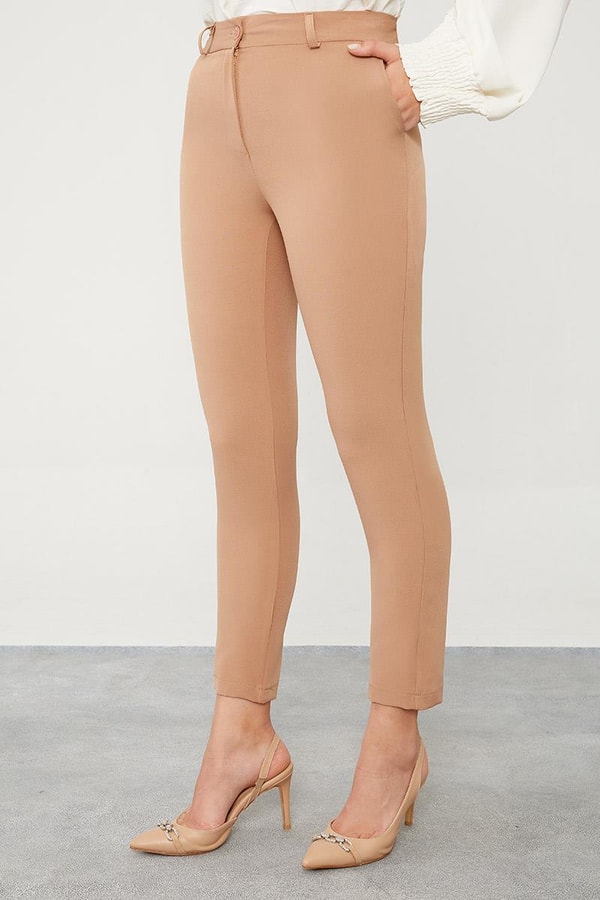 LevidorLevidor Camel Cep Detatlı Bilek Boy Pantolon