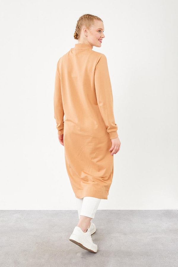 LevidorLevidor Camel Dik Yaka Fermuarlı Sweat