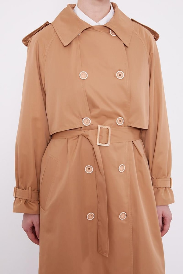 LevidorLevidor Camel Ekose Astarlı Trençkot