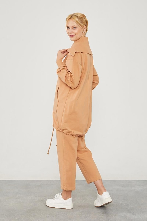 LevidorLevidor Camel Fermuarlı Kanguru Cepli Spor Takım