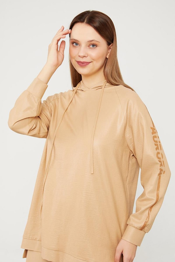 LevidorLevidor Camel Kapüşonlu Kanguru Cepli Spor Takım