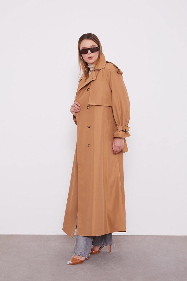 LevidorLevidor Camel Kemer Detaylı Trençkot