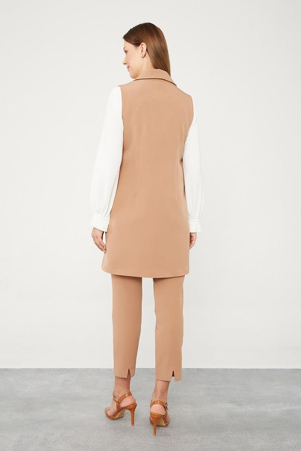 LevidorLevidor Camel Kruvaze Kesim Yelek Pantolon Takım