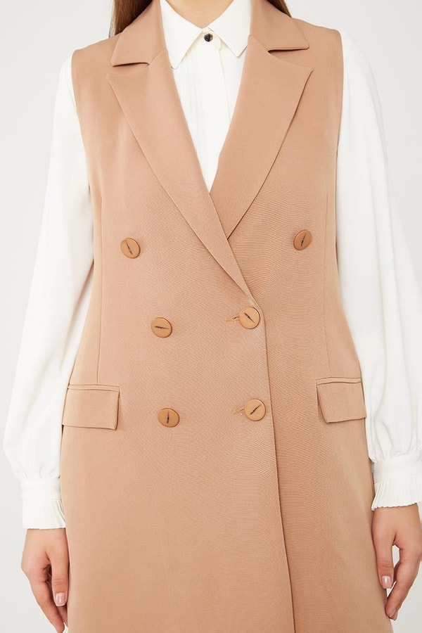 LevidorLevidor Camel Kruvaze Kesim Yelek Pantolon Takım