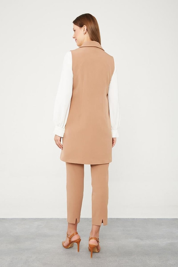 LevidorLevidor Camel Kruvaze Kesim Yelek Pantolon Takım