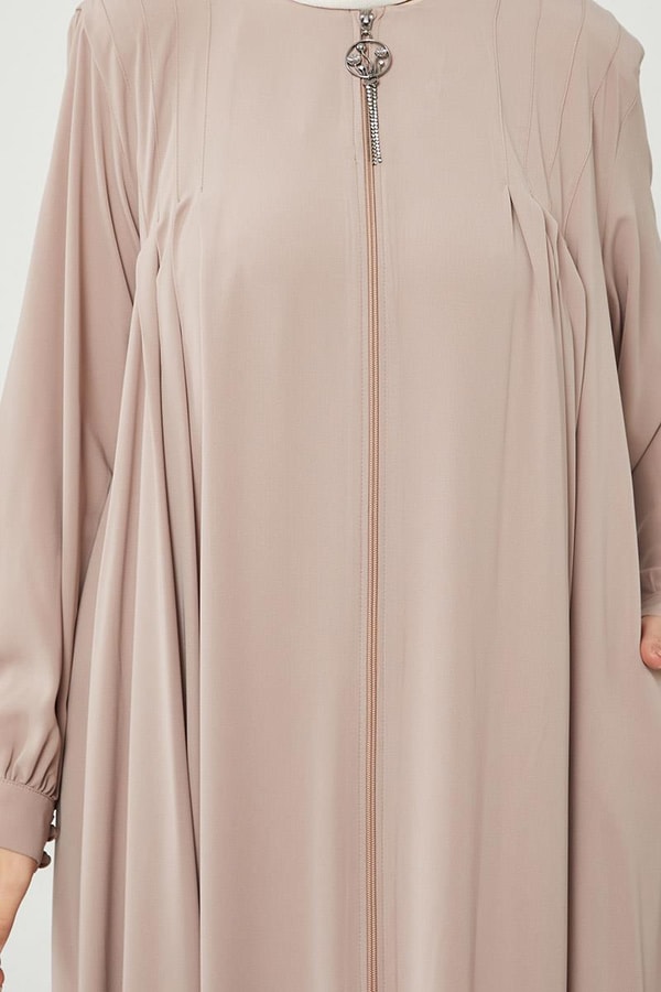 LevidorLevidor Camel Yakası Düğme Detaylı Ferace