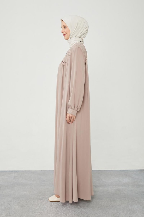 LevidorLevidor Camel Yakası Düğme Detaylı Ferace