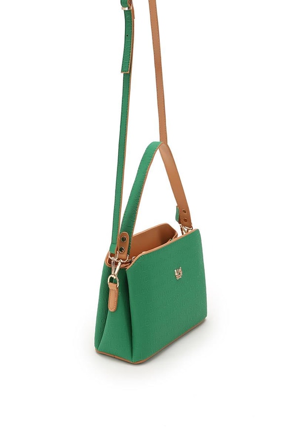 LevidorLevidor Çimen Yeşili Basıkılı El Çantası