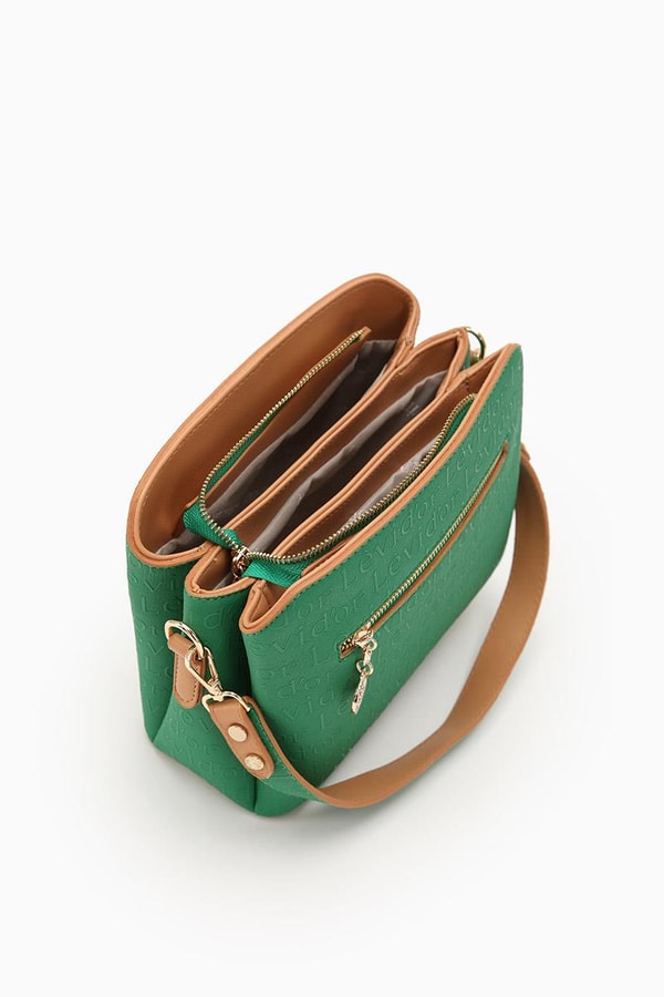 LevidorLevidor Çimen Yeşili Basıkılı El Çantası