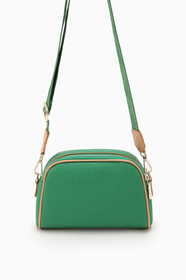 LevidorLevidor Çimen Yeşili Çift Gözlü Para Cüzdanlı Omuz Çantası