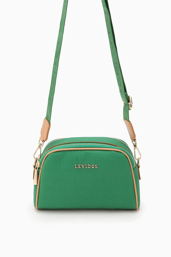 LevidorLevidor Çimen Yeşili Çift Gözlü Para Cüzdanlı Omuz Çantası