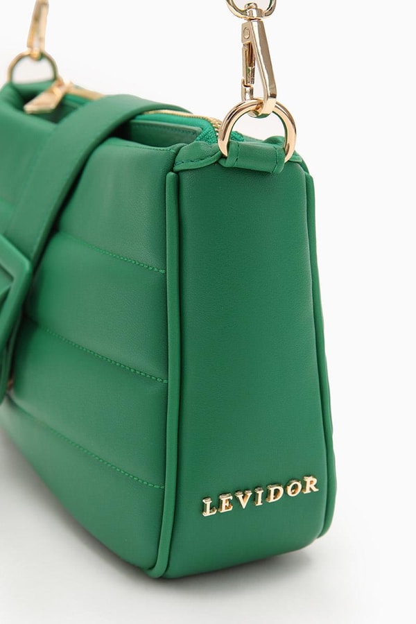 LevidorLevidor Çimen Yeşili Kapitone Omuz Çantası