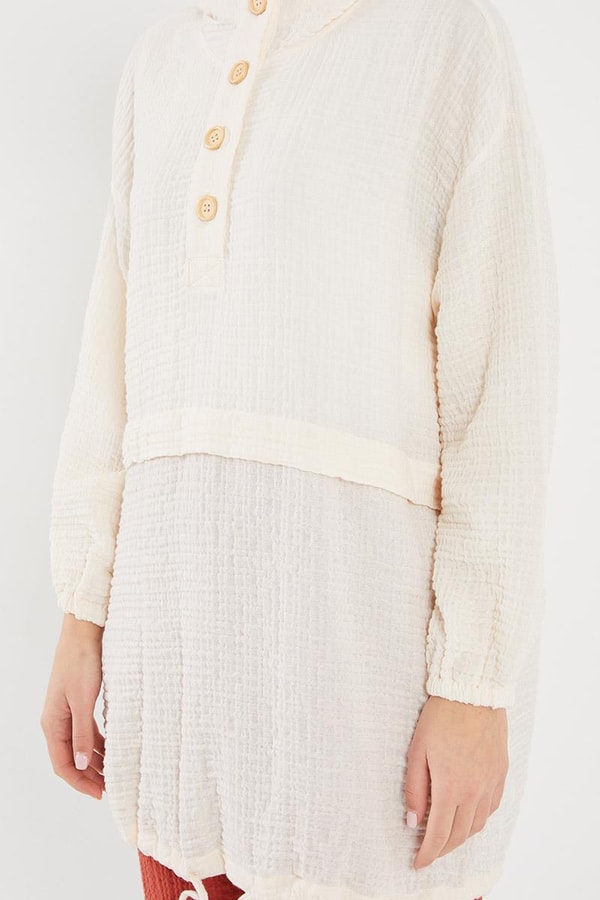 LevidorLevidor Ekru Kapşonlu Muslin Spor Takım