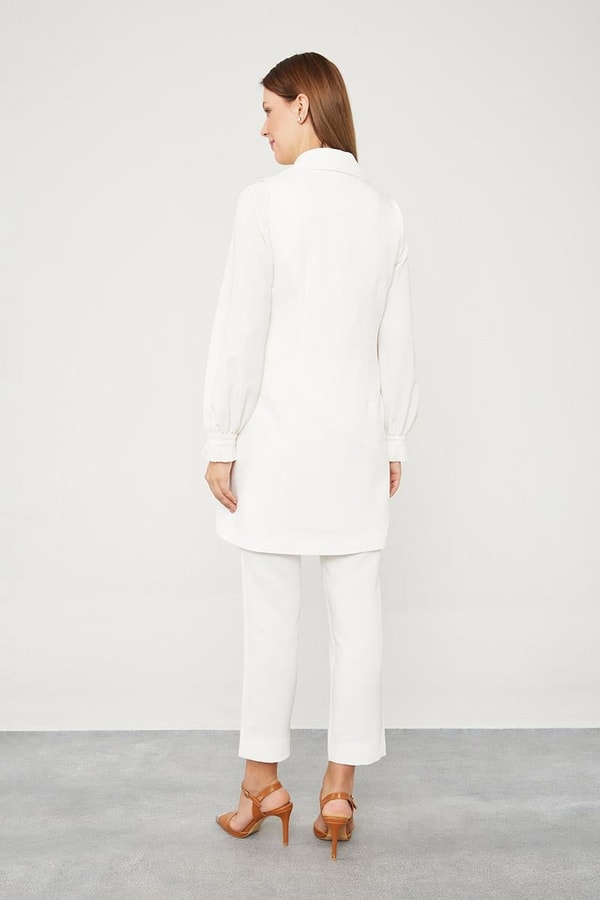 LevidorLevidor Ekru Kruvaze Kesim Yelek Pantolon Takım