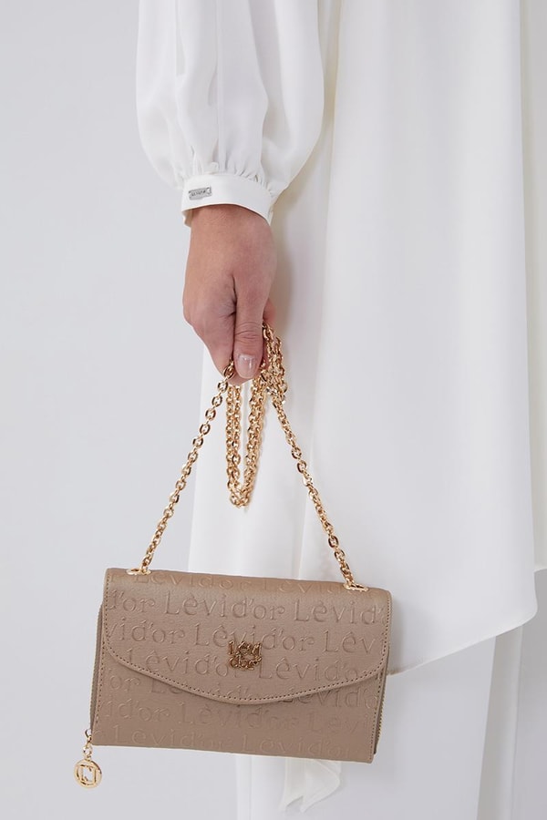 LevidorLevidor Ekru Omzu İşlemeli Tunik Takım