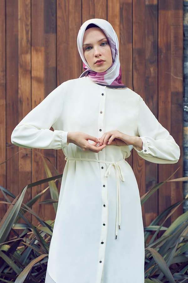 LevidorLevidor Ekru Önü Düğmeli Tunik