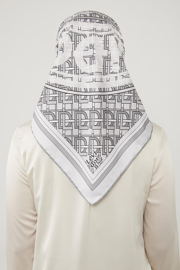LevidorLevidor Füme Yazı Baskılı Trend Twill Eşarp