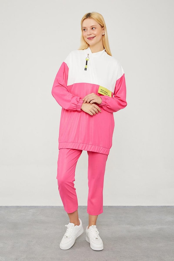 LevidorLevidor Fuşya Bisiklet Yaka Ribanalı Spor Takım