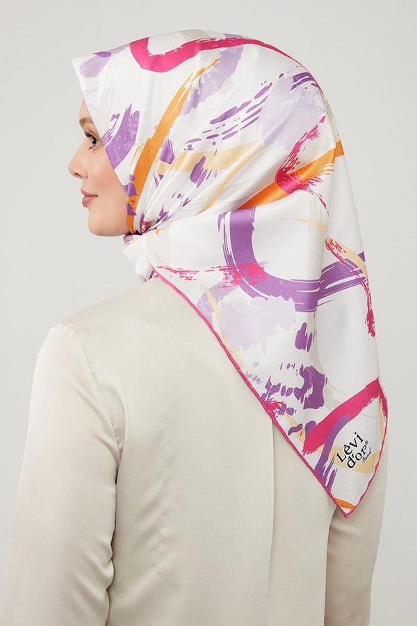 LevidorLevidor Fuşya Boya Desen Twill Eşarp