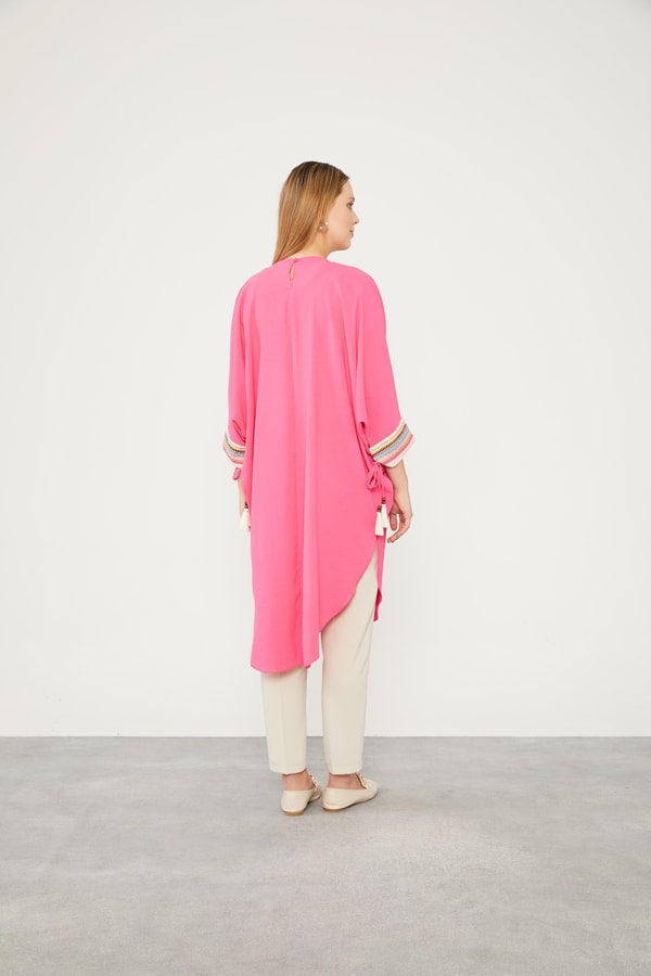 LevidorLevidor Fuşya Dantel Detaylı Tunik